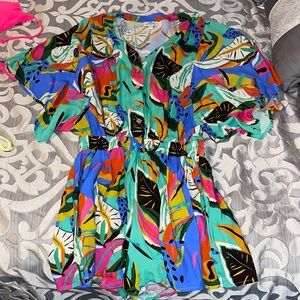 Tropical shorts romper!!
